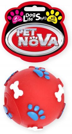 Pet Nova Zabawka piłka winylowa w łapki 6cm czer.