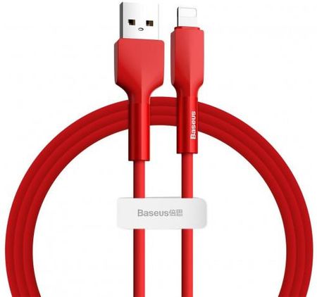 Baseus Kabel Lightning USB Silica Gel 2.4A 1m czerwony (CALGJ09)