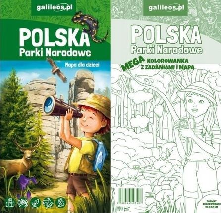 Polska Parki Narodowe - mapa dla dzieci. (z kolorowanką)