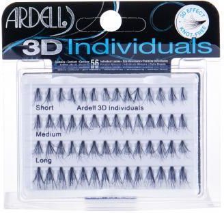 ardell 3D Individuals Combo Pack zestaw Kępki rzęs 12 szt + Kępki rzęs 14 szt Medium Black + Kępki rzęs 28 szt Long Black dla kobiet