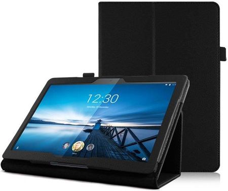 Etui stojak do Lenovo Tab M10 10.1 TB-X605 2019 Czarne + Szkło - Czarny (39507UNIW)