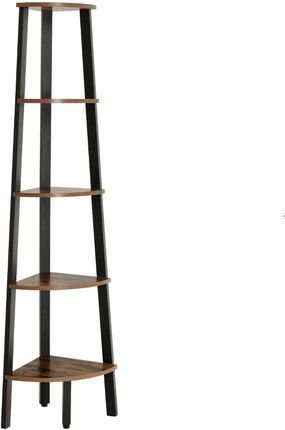 AmeliaHome Dekoracyjny Regał Wysoki Czarno Brązowy Narożny Ladder