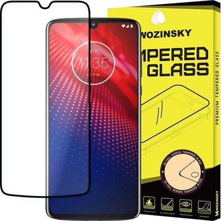 Wozinsky super wytrzymałe szkło hartowane Full Glue na cały ekran z ramką Case Friendly Motorola Moto Z4 czarny