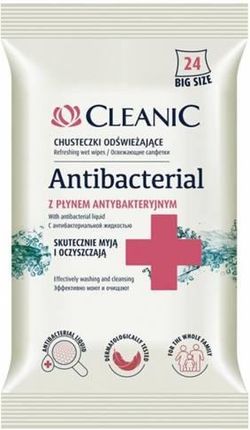Cleanic Antibacterial Chusteczki Odświeżające Z Płynem Antybakteryjnym 24Szt.