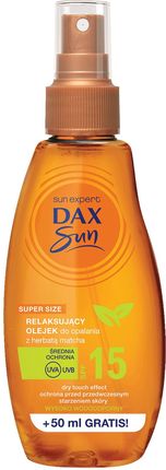Dax Sun Relaksujący olejek do opalania z harbatą matcha, spray SPF 15 200ml