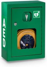 Szafka metalowa zielona na defibrylator AED Wersja z alarmem dźwiękowym