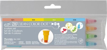 Kuretake Pisaki Clean Color Dot 4 Kolory