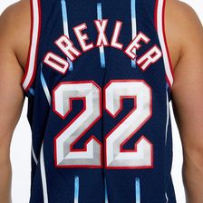 Men's Mitchell & Ness Clyde Drexler Navy Houston Rockets 1996-97 Hardwood  Classics Marble Swingman Jersey