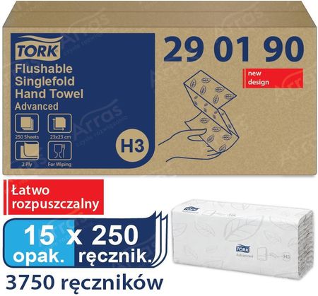 Tork Singlefold H3 Ręcznik Łatworozpuszczalny Zz (290190)