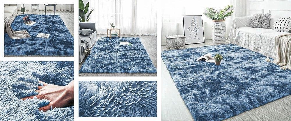 Dywan Ombre Shaggy Strado 120x170 OmbreNavy Ciemny Niebieski Niebieski