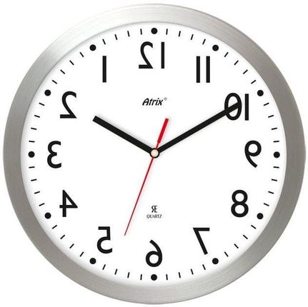 Atrix Ścienny Antyzegar Zegar Wsteczny 30 Cm Odcienie Szarości I Srebra Biały (Al2412Ac)