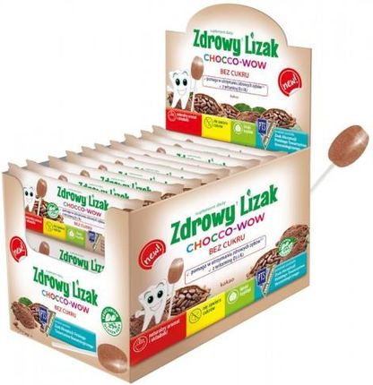 STARPHARMA Zdrowy lizak KAKAO Chocco-Wow bez cukru display 40szt