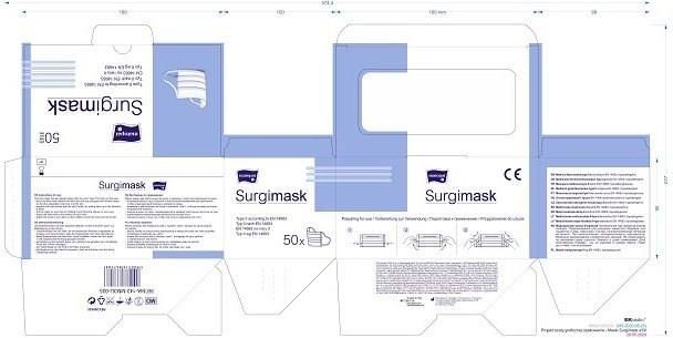 Matopat Maseczka Medyczna Surgimask 3-Warstwowa 50 Szt.