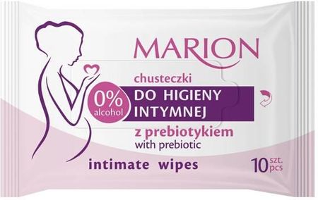 Marion Intimate Wipes Chusteczki Do Higieny Intymnej Z Prebiotykiem 10Szt
