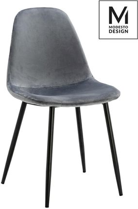 MODESTO krzesło LUCY szare welur metal
