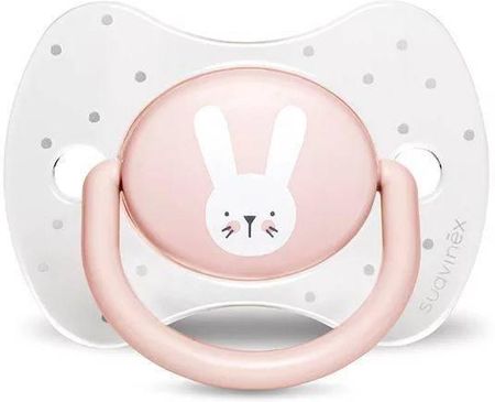 Suavinex Smoczek Fizjologiczny Silikonowy Premium +18M Hygge Baby Królik Różowy
