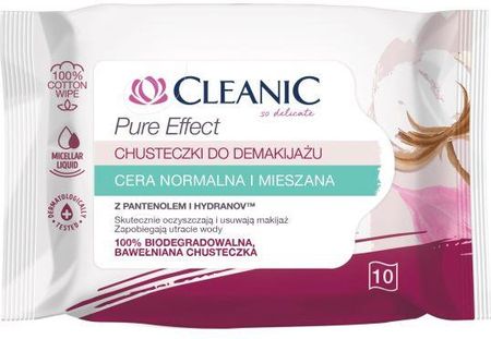 Cleanic – Chusteczki Do Demakijażu Pure Effect Cera Normalna I Mieszana 1 Op.
