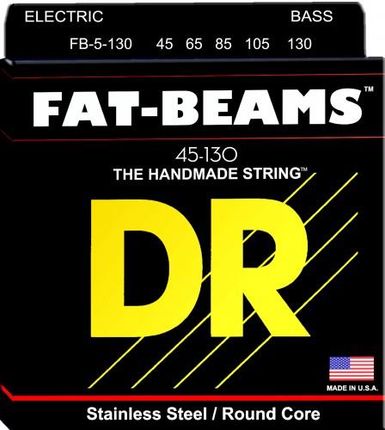 Struny Dr Fat-Beams Bass Stainless Steel Round Core 45-130 5-Strings (Fb5-130)