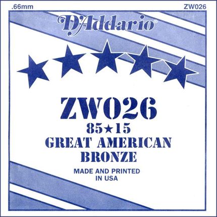 Daddario ZW026 - struna .026 do gitary akustycznej