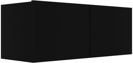 Szafka TV czarna 80x30x30 cm płyta wiórowa