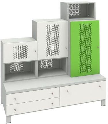 Metalowy zestaw mebli dla dziecka Fusion 2 - 3 szafy 3 szuflady