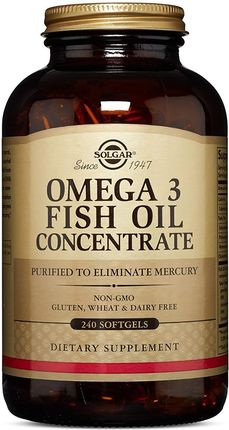 Solgar Omega-3 Fish Oil Concentrate Koncentrat Oleju Z Ryb, Omega-3, Epa,Dha 1000Mg 240Kaps. Żelowych