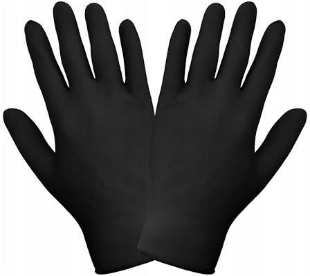 Rękawice rękawiczki nitrylowe Czarne M 100szt