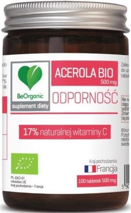 BeOrganic Acerola BIO 17% 500 mg 100 tabl