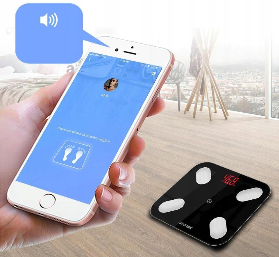INTELIGENTNA WAGA ŁAZIENKOWA BLUETOOTH ANALITYCZNA - zdjęcie 3 INTELIGENTNA WAGA ŁAZIENKOWA BLUETOOTH ANALITYCZNA