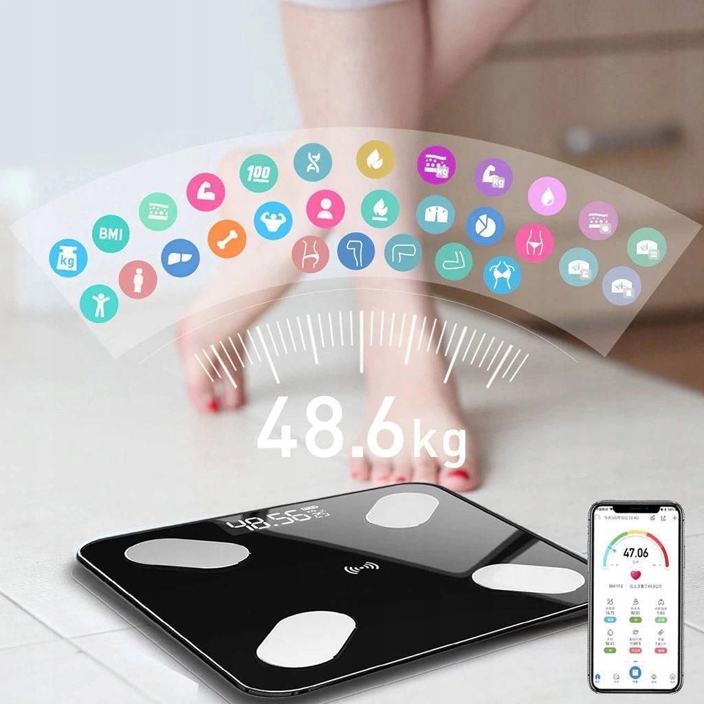 INTELIGENTNA WAGA ŁAZIENKOWA BLUETOOTH ANALITYCZNA - zdjęcie 7 INTELIGENTNA WAGA ŁAZIENKOWA BLUETOOTH ANALITYCZNA
