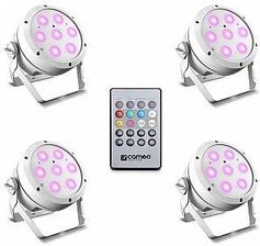 Cameo ROOT PAR 4 WH SET 1 - Zestaw składający się z 4 x CLROOTPAR4WH z pilotem na podczerwień (CLPFLAT1REMOTE)
