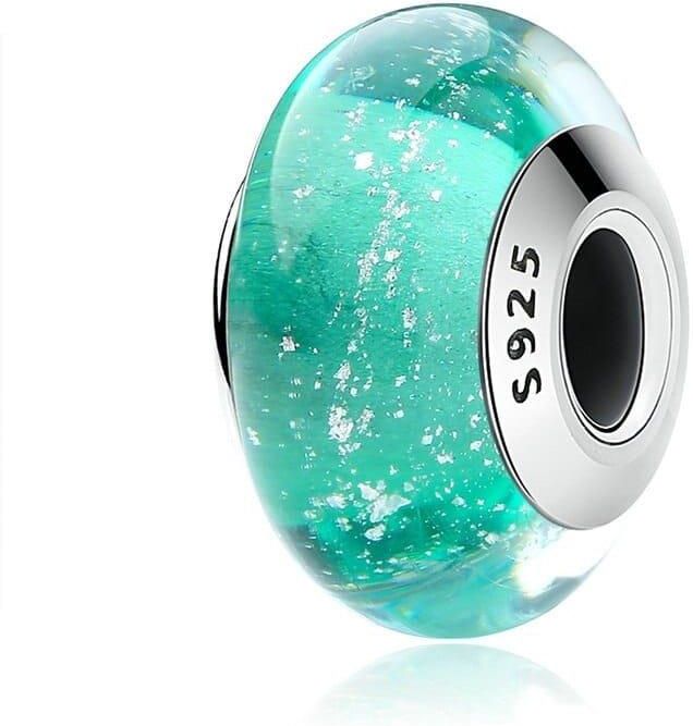 Art Silver Charms Do Pandora Zielony Kwiat Deseniu Ceny i opinie