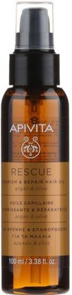 Apivita Rescue Hair Oil With Argan Oil & Olive Regenerująco-Odżywczy Olejek Do Włosów Olej Arganowy I Oliwki 100 ml