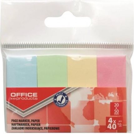 Zakładki Indeksujące 20X50Mm Papierowe Pastel 4X40Sztoffice Products 160Szt/14215124-99/