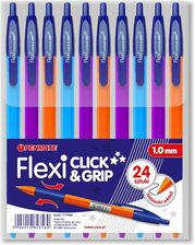Zdjęcie Długopis Flexi Click&Grip Mix Niebieski 24Szt  - Krzywiń