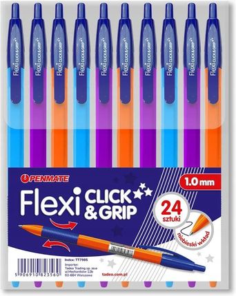 Długopis Flexi Click&Grip Mix Niebieski 24Szt Penmate 