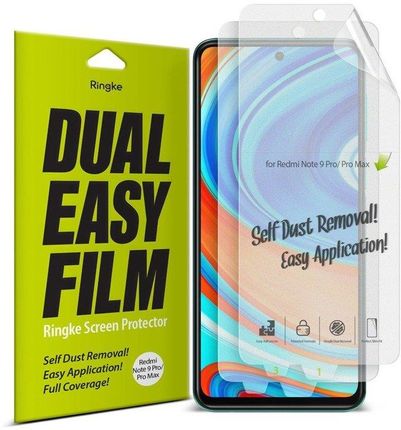 Ringke Dual Easy Film 2x łatwa w przyklejeniu folia Xiaomi Redmi Note 9 Pro / Redmi Note 9S (ESXI0005)