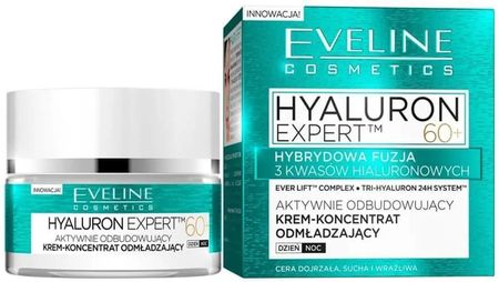 Krem Eveline New Hyaluron Skoncentrowany Przywracający Gęstość Skóry 60+ Dzień/Noc na dzień i noc 50ml