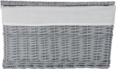 Koszoplotka Skrzynia Wiklinowa Szara Z Wyściółką Białą 520A 35cm 