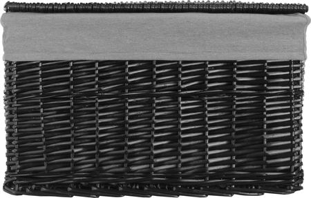 Koszoplotka Skrzynia Wiklinowa Czarna Z Wyściółką Szarą 520D 22cm 