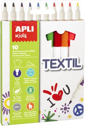Flamastry Tekstylne Apli Kids - 10 Kolorów