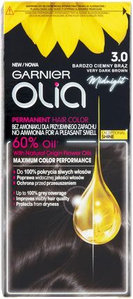 Garnier Olia farba do włosów bez amoniaku 3.0 Bardzo ciemny brąz
