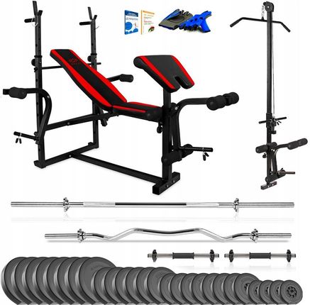 Xylo Siłownia 178Kg Zestaw Ławka+Gryfy+Obciążenia 