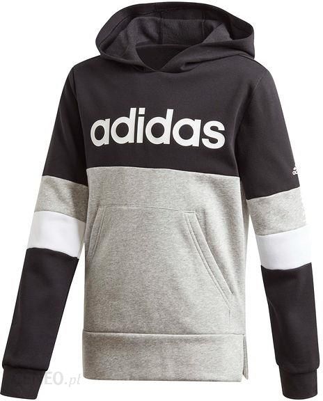 Adidas Bluza Chłopięca Linear Colorbock Hooded Fleece Sweatshirt (Black/Gray/White) - Ceny i opinie - Ceneo.pl