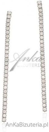 Ankabizuteria  Kolczyki srebrne z białymi cyrkoniami -klasyczna biżuteria ślubna