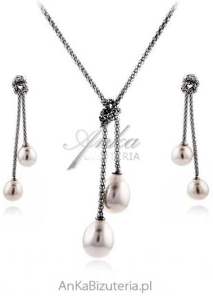 Ankabizuteria  Srebrna biżuteria komplet z perłami