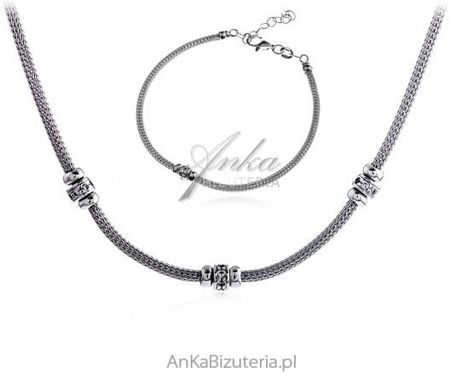 Ankabizuteria  Biżuteria srebrna włoska  - komplet z cyrkoniami