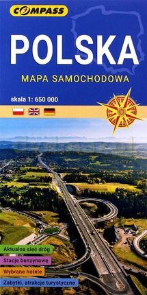 Mapa samochodowa. Polska 1:650 000
