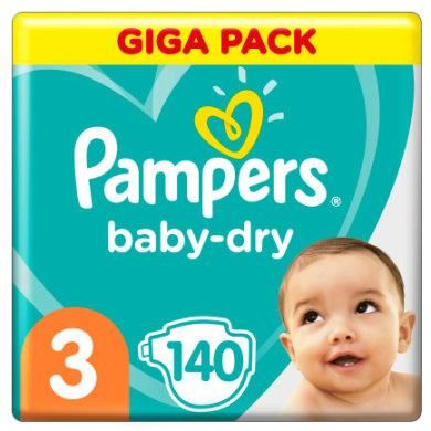 Pampers Baby-Dry Rozmiar 3 6-10Kg 140 Pieluszek