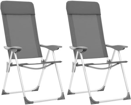 Vidaxl Krzesła 2Szt Szare Aluminiowe 